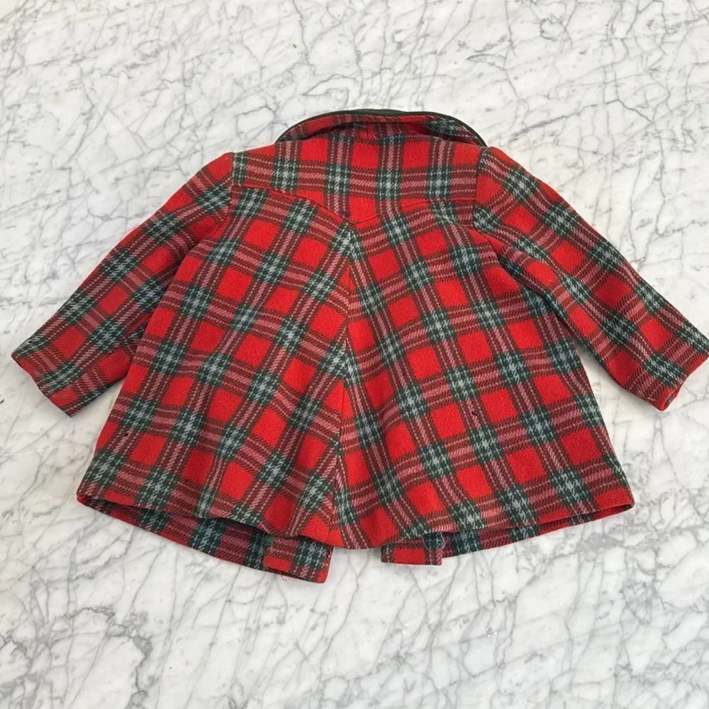 Vintage Plaid Wool Coat Peacoat Sz 4/5